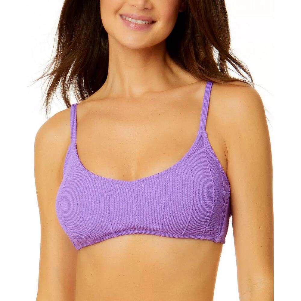 Salt Cove Juniors Popcorn-Rib Bralette Purple S, NWT